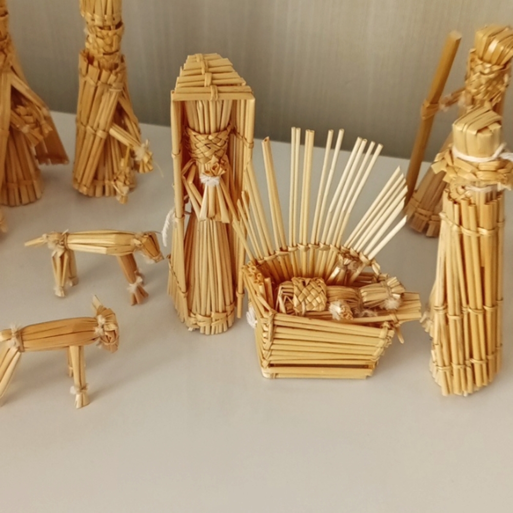 Handcrafted Straw Nativity Set Vintage EXTREMELY RARE - Picture 5 of 15